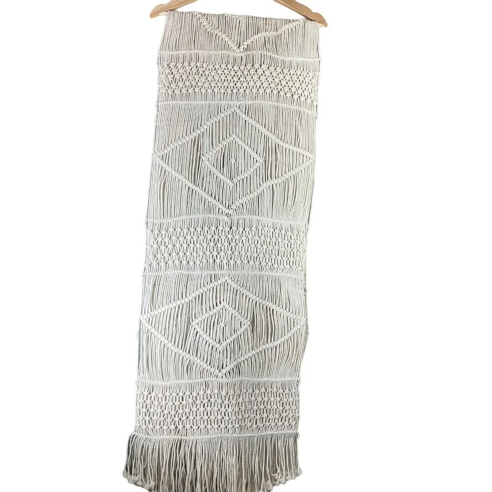 Macrame Table Runner Bohemian Home Decor Natural Cream 94